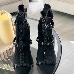 Jessica Simpson Black Ankle Booties with Studded Straps